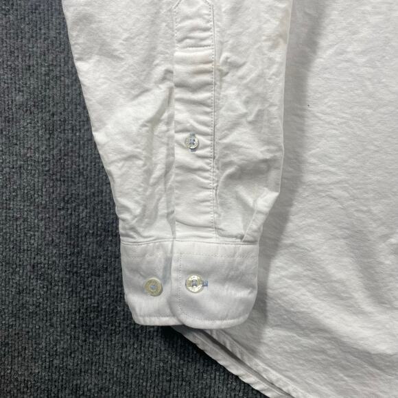 Southern Marsh Button Down Dress Shirt Men's M White/Blue Flip Cuff Dressy - Picture 4 of 11